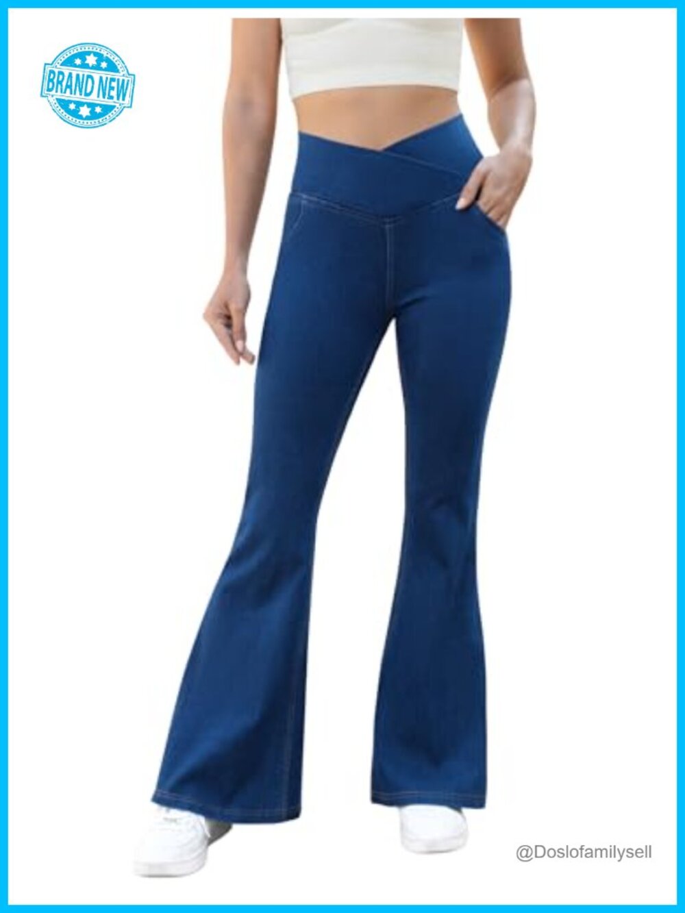 Bell Bottom Jeans High Rise Flared Stretch Pull On Jeggings